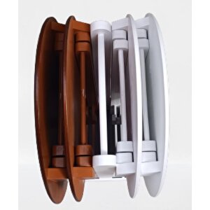 Çanta Zigon 90134 Sehpa Oval Dörtlü Model Ahşap Mdf Beyaz Ve Ceviz Uyum El Yapım