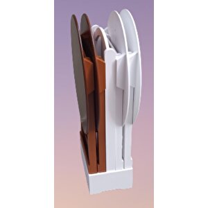 Çanta Zigon 90134 Sehpa Oval Dörtlü Model Ahşap Mdf Beyaz Ve Ceviz Uyum El Yapım