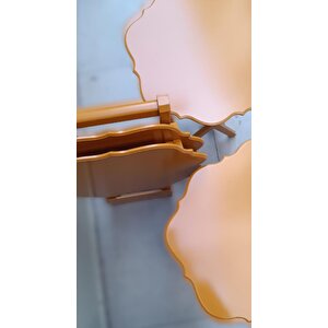 Çanta Zigon 90087 Sehpa Yonca Tk Dörtlü Model Ahşap Mdf Hardal Renk Uyum El Yapım