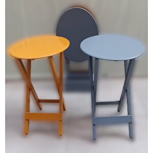 Çanta Zigon 90127 Sehpa Oval Model Dörtlü Mdf Hardal Ve Gri  Renk Uyumu El Yapımı