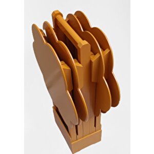 Çanta Zigon 90116 Papatya Dörtlü Model Ahşap Mdf Hardal Renk Uyumu El Yapımı