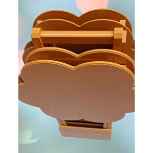 Çanta Zigon 90116 Papatya Dörtlü Model Ahşap Mdf Hardal Renk Uyumu El Yapımı