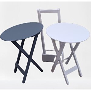 Çanta Zigon 90121 Sehpa Oval Model İkili Takım Mdf Gri-beyaz Renk Uyumu El Yapımı