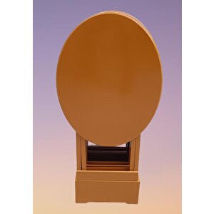 Çanta Zigon 90128 Sehpa Oval Model Ahşap Mdf Ceviz Ve Hardal Renk Uyum El Yapım