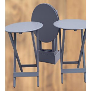 Çanta Zigon 90133 Sehpa Oval Sehpa 90133 Model Dörtlü Ahşap Mdf Gri Renk El Yapım
