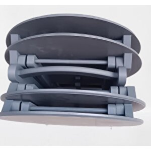 Çanta Zigon 90133 Sehpa Oval Sehpa 90133 Model Dörtlü Ahşap Mdf Gri Renk El Yapım