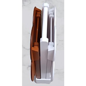 Çanta Zigon 90104 Papatya Sehpa Model 2li Ahşap Mdf Beyaz Ceviz Uyum El Yapım