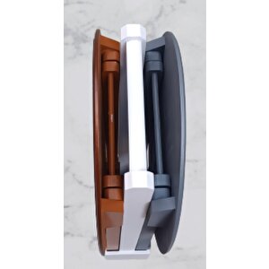 Çanta Zigon 90123 Sehpa Oval Model İkili Takım Mdf  Gri-ceviz Renk Uyum El Yapım