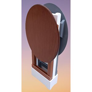 Çanta Zigon 90123 Sehpa Oval Model İkili Takım Mdf  Gri-ceviz Renk Uyum El Yapım