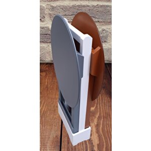 Çanta Zigon 90123 Sehpa Oval Model İkili Takım Mdf  Gri-ceviz Renk Uyum El Yapım