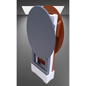 Çanta Zigon 90123 Sehpa Oval Model İkili Takım Mdf  Gri-ceviz Renk Uyum El Yapım