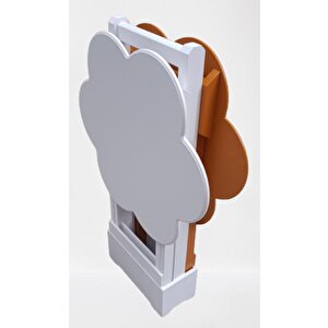 Çanta Zigon 90098 Sehpa Papatya Model 2li Tk Ahşap Mdf Hardal-beyaz Uyum El Yapım