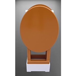 Çanta Zigon 90120 Sehpa Oval Model İkili Takım Mdf Hardal Renk Uyumu El Yapımı