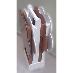 Çanta Zigon 90113 Papatya Sehpa Dörtlü Model Ahşap Mdf Ceviz Beyaz Uyumu El Yapım