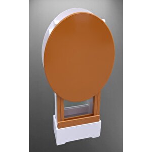 Çanta Zigon 90119 Sehpa Oval Model 2ili Takım Mdf Hardal-beyaz Renk Uyum El Yapım