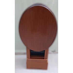 Çanta Zigon 90131 Oval Model Dörtlü Ahşap Mdf Ceviz Ve Gri  Renk Uyumu El Yapımı