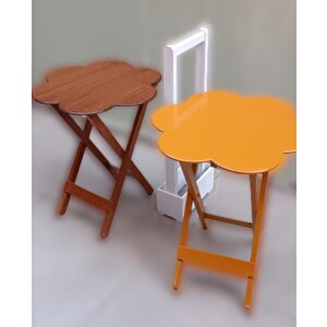 Çanta Zigon 90097 Papatya Model 2li Tk Ahşap Mdf Hardal Ceviz Renk Uyum El Yapım