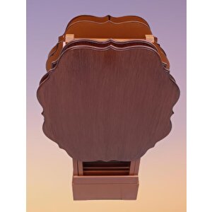 Çanta Zigon 90093 Yonca Takım Dörtlü Model Ahşap Mdf Parlak Ceviz Renk El Yapım