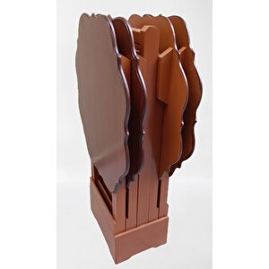 Çanta Zigon 90093 Yonca Takım Dörtlü Model Ahşap Mdf Parlak Ceviz Renk El Yapım