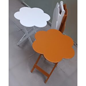Çanta Zigon 90107 Papatya Sehpa Model Ahşap Mdf Beyaz-hardal Renk Uyum El Yapım