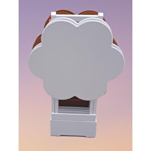 Çanta Zigon 90107 Papatya Sehpa Model Ahşap Mdf Beyaz-hardal Renk Uyum El Yapım