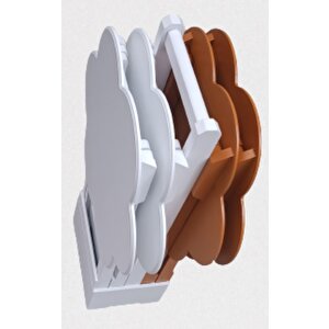 Çanta Zigon 90107 Papatya Sehpa Model Ahşap Mdf Beyaz-hardal Renk Uyum El Yapım