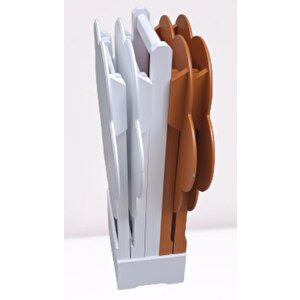 Çanta Zigon 90107 Papatya Sehpa Model Ahşap Mdf Beyaz-hardal Renk Uyum El Yapım
