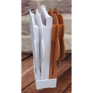 Çanta Zigon 90107 Papatya Sehpa Model Ahşap Mdf Beyaz-hardal Renk Uyum El Yapım