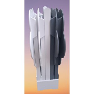 Çanta Zigon 90112 Papatya Sehpa Model Ahşap Mdf Beyaz Ve Gri Renk Uyum El Yapım