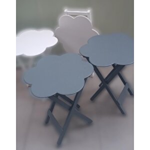Çanta Zigon 90112 Papatya Sehpa Model Ahşap Mdf Beyaz Ve Gri Renk Uyum El Yapım