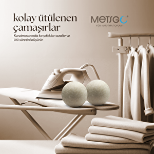 Metsgo ( 9 Adet ) Yün Kurutma Topu - Doğal Yumuşatıcı - Kırışık Giderici - Kurutma Makinesi Için