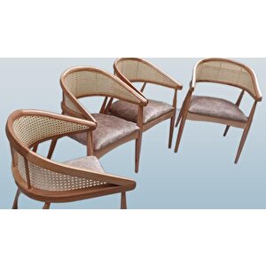 Sandalye 90160 İnci Hasır Model Kolçak Geniş Otur Kayın Ayak Kayın Gövde El Yapım