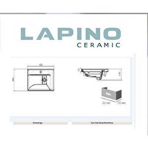 Esvit Lapino Ceramic Quattro 8060 - 60 Cm Dolap Uyumlu Lavabo