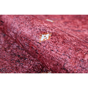 Halı Atölyesi Kırmızı Salon&yolluk Dijital Baskılı Makinede Yıkanabilir Kaymaz Taban Saçaklı Halı Ha529