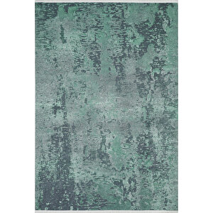 Yeşil Salon&yolluk Dijital Baskılı Makinede Yıkanabilir Kaymaz Taban Saçaklı Halı Ha360 100x300 cm