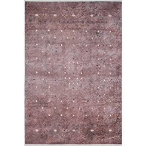 Kahverengi Salon&yolluk Dijital Baskılı Makinede Yıkanabilir Kaymaz Taban Saçaklı Halı Ha530 80x400 cm