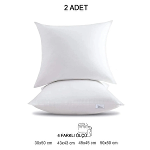 2 Adet Premium Kare Kırlent İç Yastık, 1.kalite Elyaf Ve Silikon Dolgulu, 45x45, 43x43, 30x50, 50x50, Koltuk Yastığı 43x43 cm 