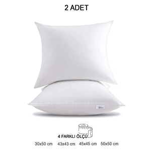 2 Adet Premium Kare Kırlent İç Yastık, 1.kalite Elyaf Ve Silikon Dolgulu, 45x45, 43x43, 30x50, 50x50, Koltuk Yastığı 50x50 cm