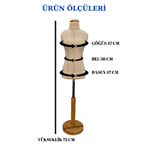 Özel Punto Dikişli Yüksek Kalite Keten Kumaş Süngerli 50 Eşelli Okullar Için Minyatür Terzi Mankeni