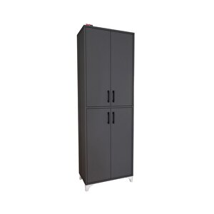 Çok Amaçlı Dolap 4 Kapaklı 6 Bölmeli Banyo Dolabı Mutfak Dolabı Antrasit