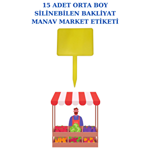 15 Adet Orta Boy Yaz Sil Sapla Bakliyat Etiketliği Manav Etiketliği Pazarcı Etiketi