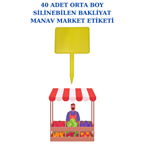40 Adet Orta Boy Yaz Sil Sapla Bakliyat Etiketliği Manav Etiketliği Pazarcı Etiketi
