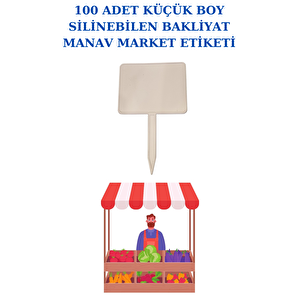 100 Adet Küçük Boy Yaz Sil Sapla Bakliyat Etiketliği Manav Etiketliği Pazarcı Etiketi