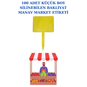 100 Adet Küçük Boy Yaz Sil Sapla Bakliyat Etiketliği Manav Etiketliği Pazarcı Etiketi