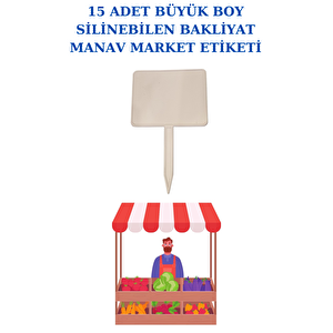 15 Adet Büyük Boy Yaz Sil Sapla Bakliyat Etiketliği Manav Etiketliği Pazarcı Etiketi