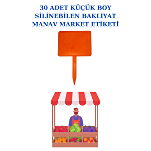 30 Adet Küçük Boy Yaz Sil Sapla Bakliyat Etiketliği Manav Etiketliği Pazarcı Etiketi