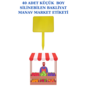 40 Adet Küçük Boy Yaz Sil Sapla Bakliyat Etiketliği Manav Etiketliği Pazarcı Etiketi