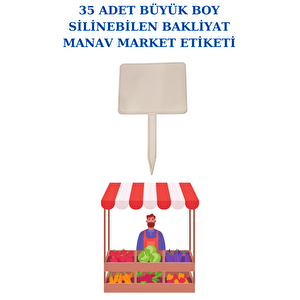35 Adet Büyük Boy Yaz Sil Sapla Bakliyat Etiketliği Manav Etiketliği Pazarcı Etiketi