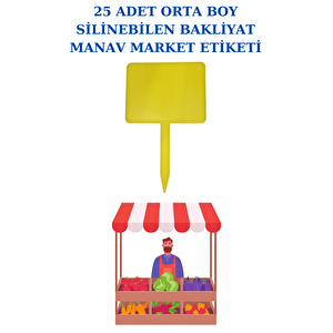 25 Adet Orta Boy Yaz Sil Sapla Bakliyat Etiketliği Manav Etiketliği Pazarcı Etiketi