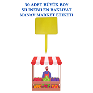30 Adet Büyük Boy Yaz Sil Sapla Bakliyat Etiketliği Manav Etiketliği Pazarcı Etiketi